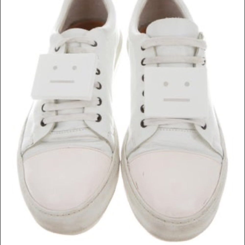 Acne Studios Adriana Cap Toe White Leather Sneaker Size 10 IT 40